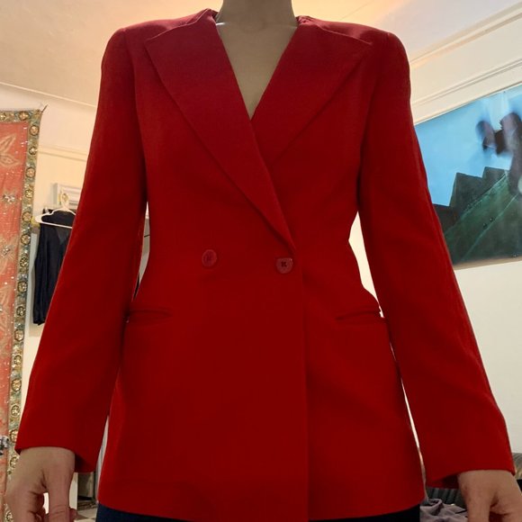 Giorgio Armani Red Blazer Size 4 - Picture 7 of 11